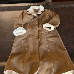 Practically new Dennis Basso  suede look long coat